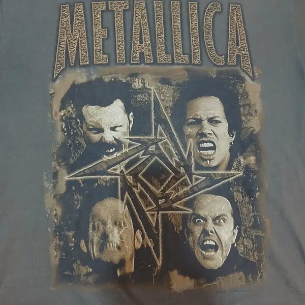 [BUNJANG] Metallica 1998 Korea Tour Official Band T-Shirt (Khaki) / 메탈리카 98 내한공연 공식  밴드 티셔츠  카키