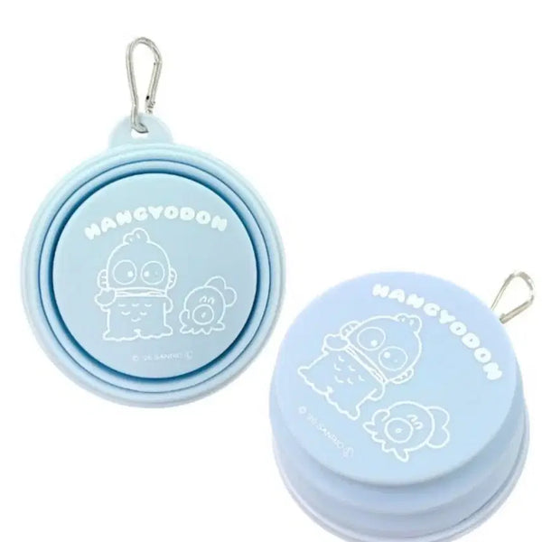 [BUNJANG] Sanrio Hangyodon Portable Collapsible Silicone Water Bowl with Keychain / 산리오 한교동 물그릇 휴대용 접이식 실리콘 키링형