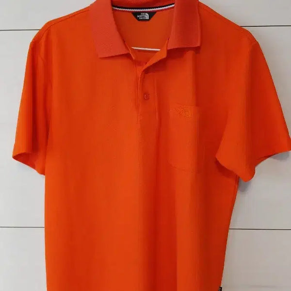 [BUNJANG] The North Face Orange Shirt - Size M (95) / 더 노스페이스 셔츠 오렌지색 m 95사이즈 팔쪽작은점얼룩