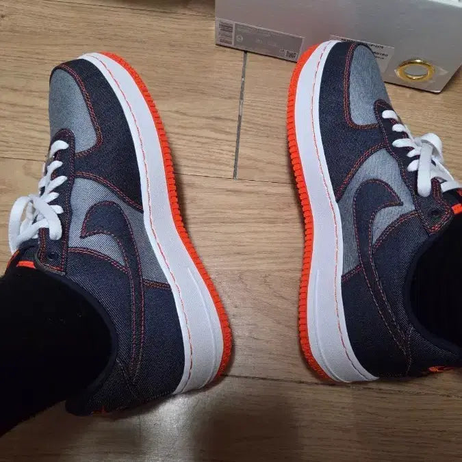 [BUNJANG] Nike Air Force 1 Low Protro Obsidian & White Denim Sneakers / 나이키 에어포스 로우 프로트로 데님 270 세제품