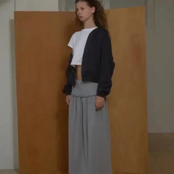 [BUNJANG] Love By Mood Terrace Shirring Skirt - Gray / 바이무드 테라스 셔링 스커트
