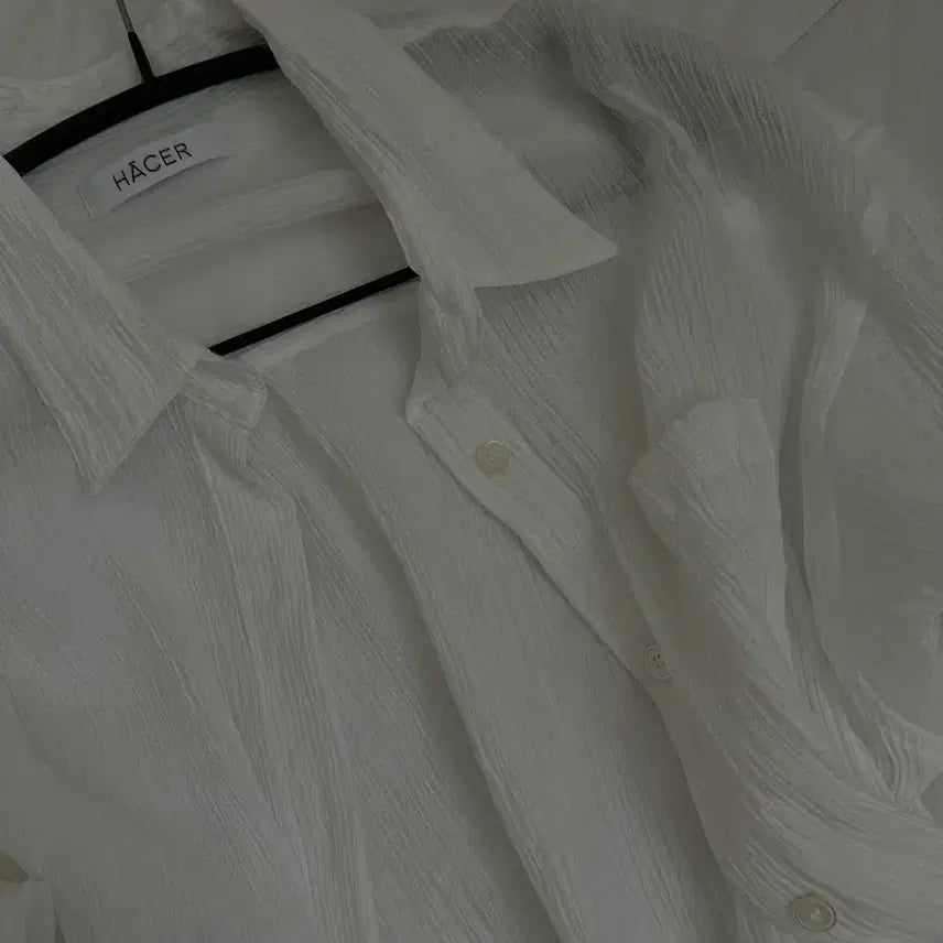 [BUNJANG] Hacer White Textured Shirt / HACER 아쎄르 화이트셔츠