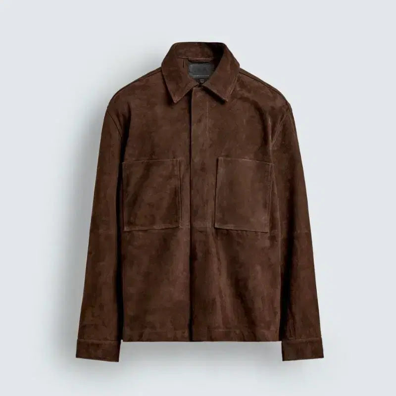 [BUNJANG] Zara Real Suede Oversized Pocket Shirt - Size S / 자라 리얼 스웨이드 오버사이즈 포켓 셔츠 S