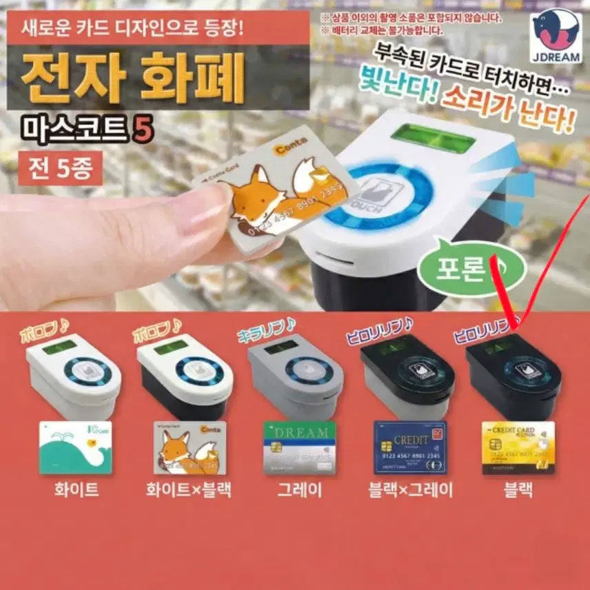 [BUNJANG] Electronic Currency Transportation Card Mascot Series 5 Black (New) / 소리나는 전자화폐 교통 카드 마스코트 5탄 블랙(새상품)