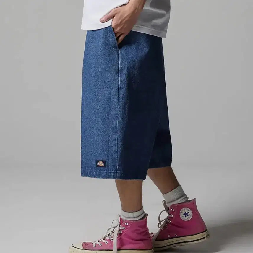 [BUNJANG] Loose Fit Denim Work Shorts Medium Blue / 42283 루즈핏 데님 워크쇼츠 Medium Blue