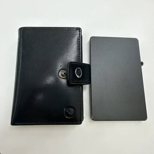 [BUNJANG] Valenta Aluminum MagSafe Card Wallet + Leather Wallet Set / 발렌타(VALENTA) 알루미늄 맥세이프 카드지갑 + 가죽지갑 세트