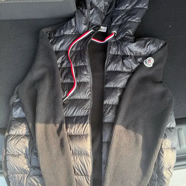 [BUNJANG] Moncler Lightweight Padded Knit Zip-Up Black / 몽클레어 경량 패딩 니트 집업 블랙