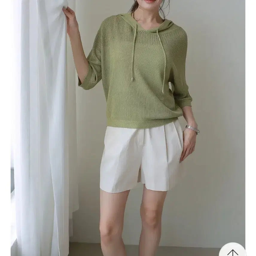 [BUNJANG] Women's Summer Hooded Knit Top - Size 88 / (새상품)여성 여름 후드 니트티 88