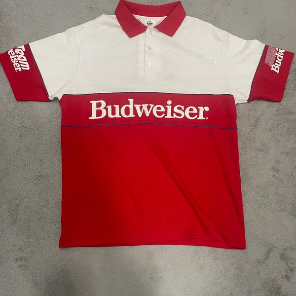 [BUNJANG] Vintage 90s Budweiser Racing Team Polo Shirt XL / 90s 버드와이저 레이싱 팀 폴로 셔츠 XL