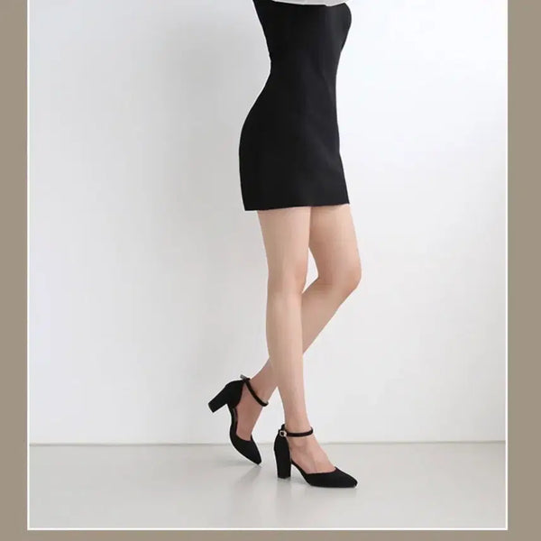 [BUNJANG] SAPPUN Suede Side Open Pumps - 7cm Heel / 다리 이뻐보이는 굽높이 7cm 편해요 사뿐 스웨이드 사이드 오픈 펌프스