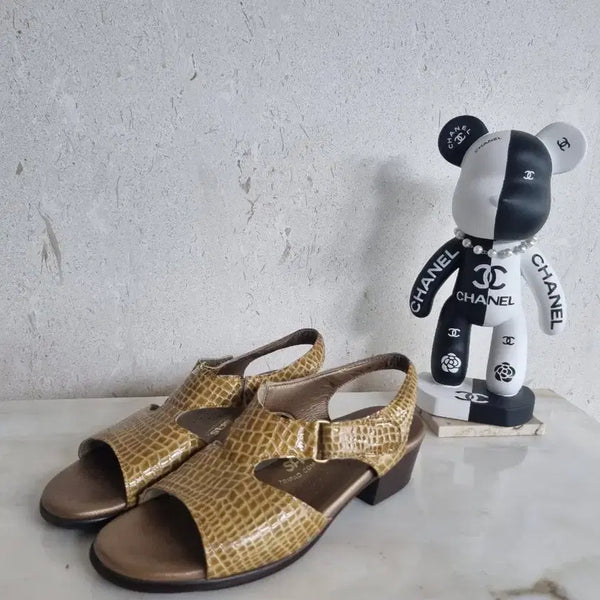 [BUNJANG] SAS Suntimer Leather Sandals Beige Croc 7.5M (245) / (정가 27만) SAS 사스 가죽 컴포트 선타이머 샌들 245