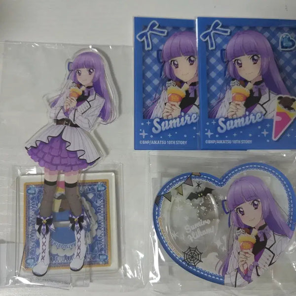[BUNJANG] Aikatsu Sumire Crepe Pong Pong Acrylic Stand Bundle Set / 아이카츠 스미레 크레페 퐁퐁 아크릴 스탠드 일괄