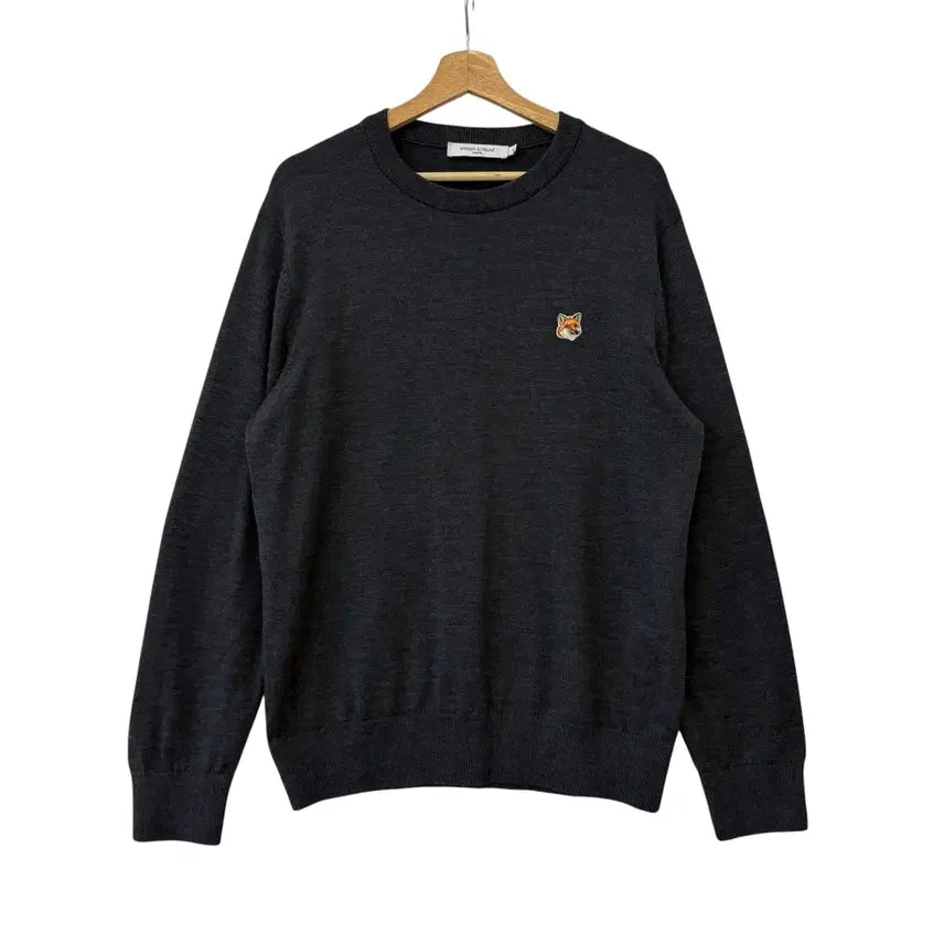 [BUNJANG] Maison Kitsuné Fox Head Patch Regular Knit M / 메종키츠네 폭스 헤드 패치 레귤러 니트 M 정품 무료배송