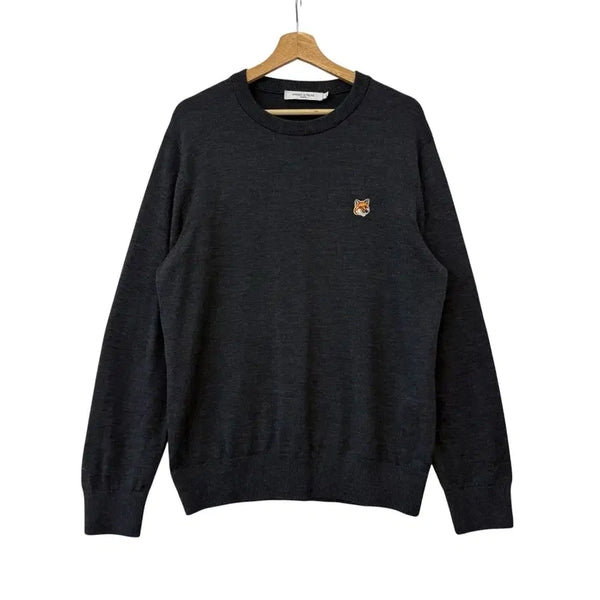 [BUNJANG] Maison Kitsuné Fox Head Patch Regular Knit M / 메종키츠네 폭스 헤드 패치 레귤러 니트 M 정품 무료배송