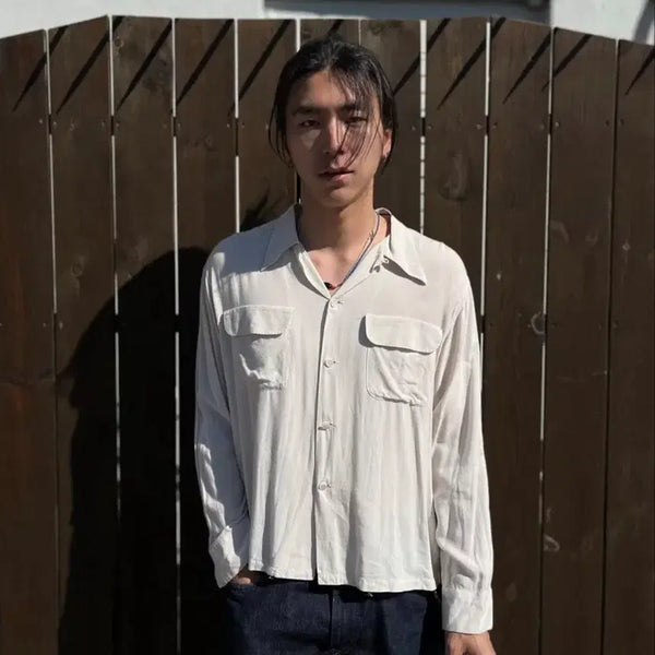 [BUNJANG] Dry Bones Rayon Open Collar Shirt / 드라이본즈 레이온 셔츠