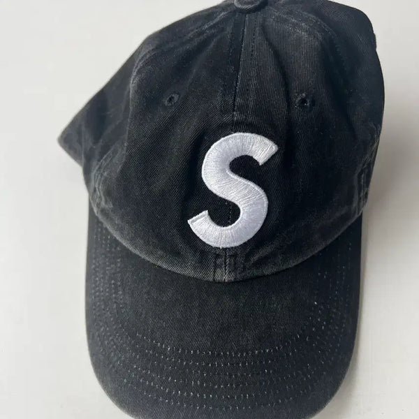 [BUNJANG] Supreme S Logo Pigment 6-Panel Cap Black / 슈프림 s로고 피그먼트 6패널
