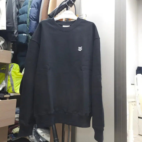 [BUNJANG] Maison Kitsuné Grey Fox Head Patch Sweatshirt Black / 메종키츠네 맨투맨 그레이폭스