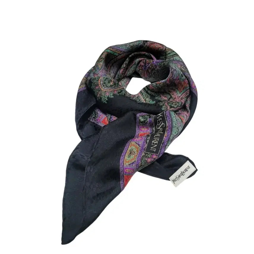 [BUNJANG] Saint Laurent Silk Scarf / 입생로랑 실크 스카프 동경에서 제작된최고급 핸드롤 정사각 스카프