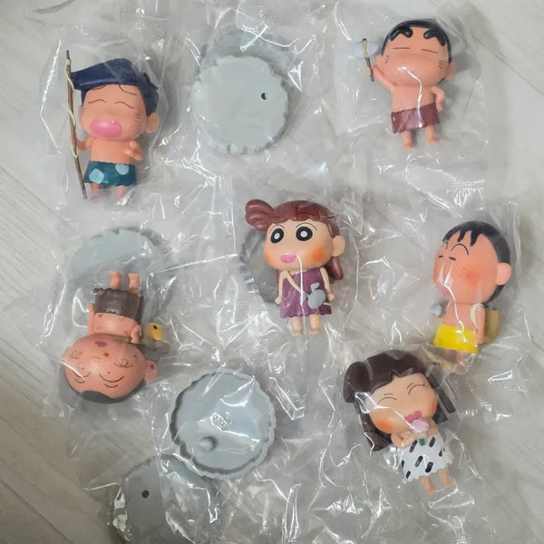 [BUNJANG] Crayon Shin-chan Prehistoric Figures Bundle Set (Includes Hidden Figure) / 새상품)짱구 원시시대 피규어 히든포함 일괄