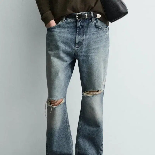 [BUNJANG] ZARA FLARE FIT Distressed Jeans / 자라 JEANS FLARE FIT 디스트로이드