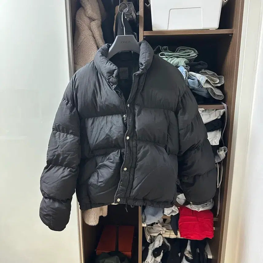 [BUNJANG] Politeru Used Snapdown Padding Black Size 3 / 폴리테루 유즈드 스냅다운 패딩 3사이즈