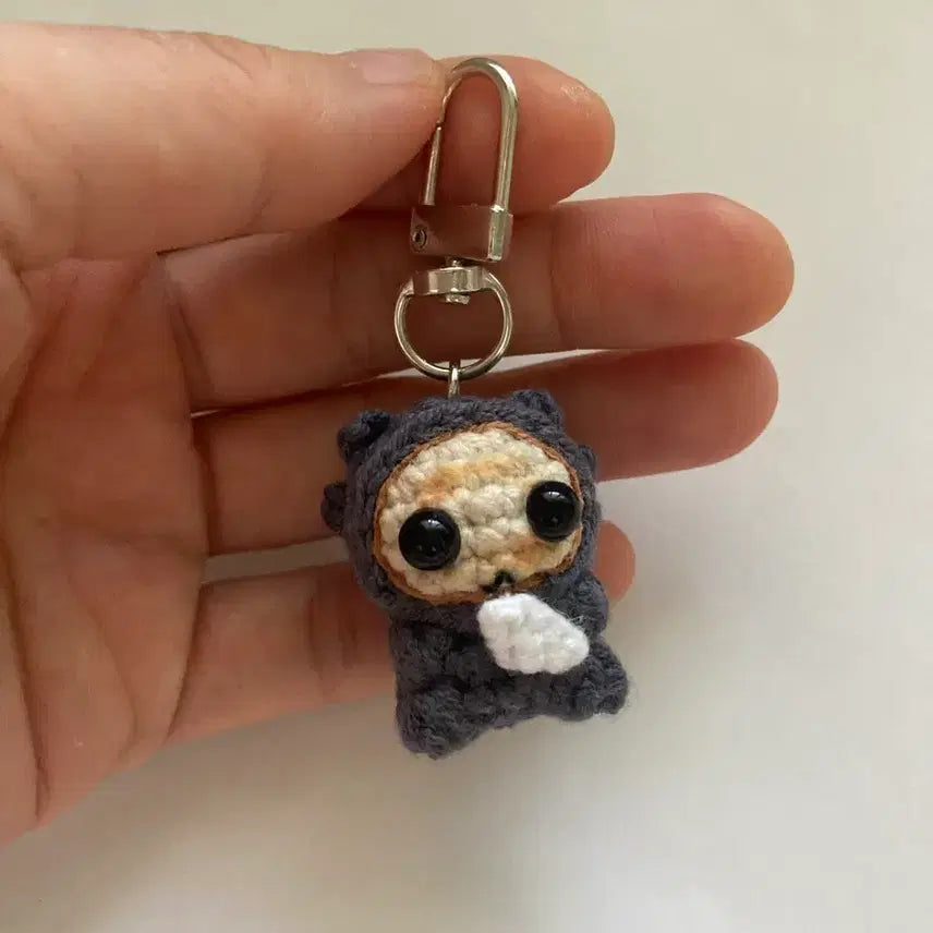 [BUNJANG] Donggung Knitted Mini Keyring / 동궁 꺼먹살이 뜨개 미니키링