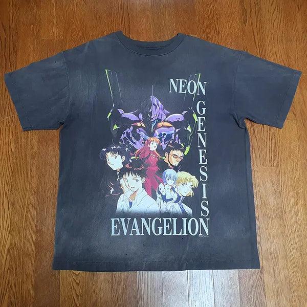 [BUNJANG] Saint Michael Evangelion Black T-Shirt XL / [XL] 세인트미카엘 에반게리온 블랙 새제품 SAINT MICHAEL 생미카엘