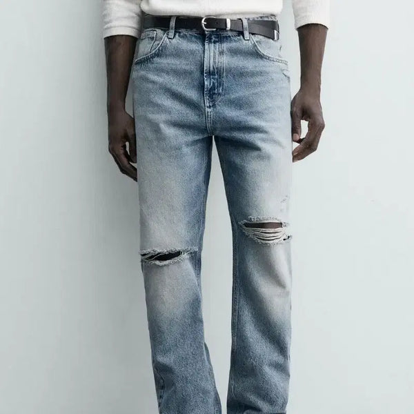 [BUNJANG] Zara Flare Fit Distressed Denim Pants / [42] 자라 플레어핏 디스트로이드 데님 팬츠
