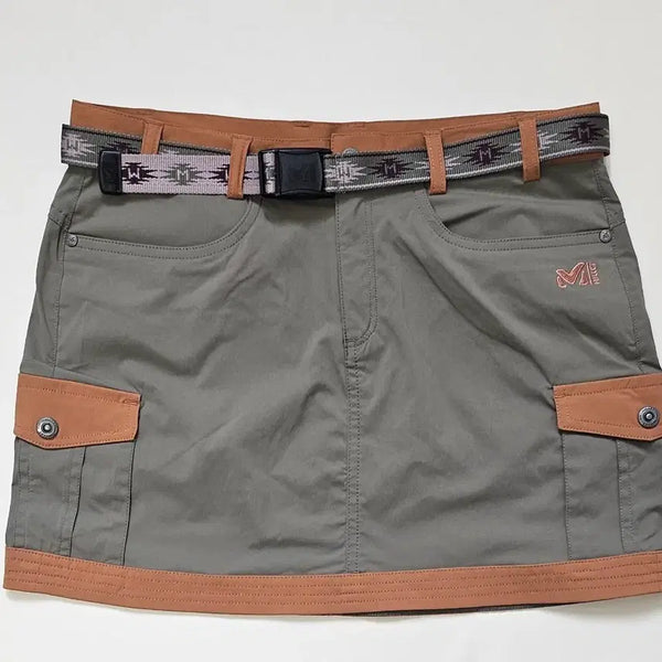 [BUNJANG] Millet Cargo Color-Block Skirt Khaki / 밀레 카고 배색 스커트 카키색 여성용