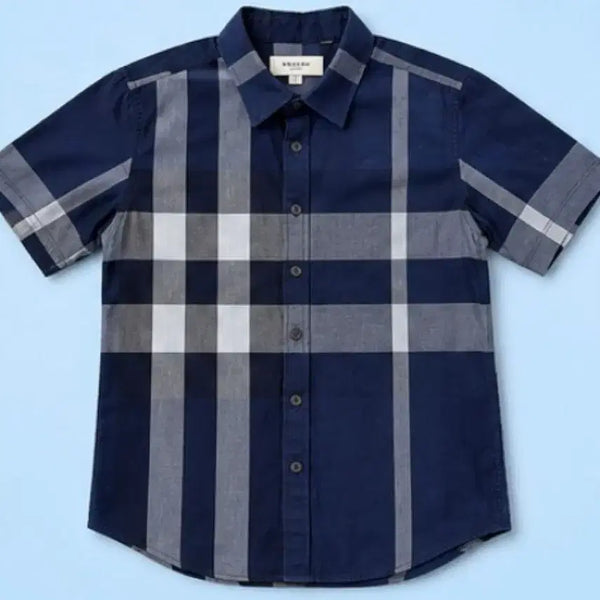 [BUNJANG] Burberry Check Short-Sleeve Polo Shirt L / 버버리 체크 반팔 셔츠 L 100남방 명품 폴로 넥카라 티셔츠 반팔
