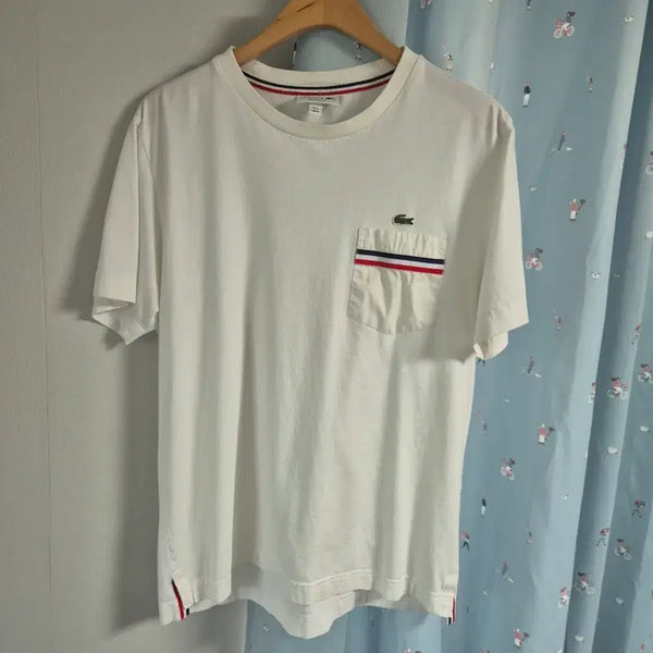 [BUNJANG] Lacoste Pocket Short-Sleeve T-Shirt White / 라코스테 포켓 반팔 티셔츠 화이트