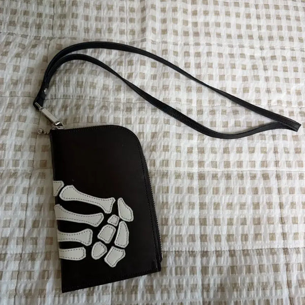 [BUNJANG] Kapital Bone Hand Zip Neck Bag Black / 캐피탈 본 핸드 집 넥 백 블랙