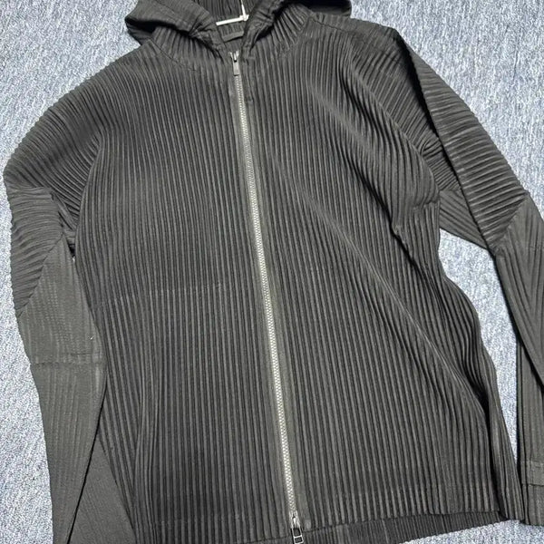 [BUNJANG] Issey Miyake Homme Plissé Pleated Hoodie Zip-Up Black Size 4 / 이세이미야케 옴므플리세 플리츠 후드집업 4