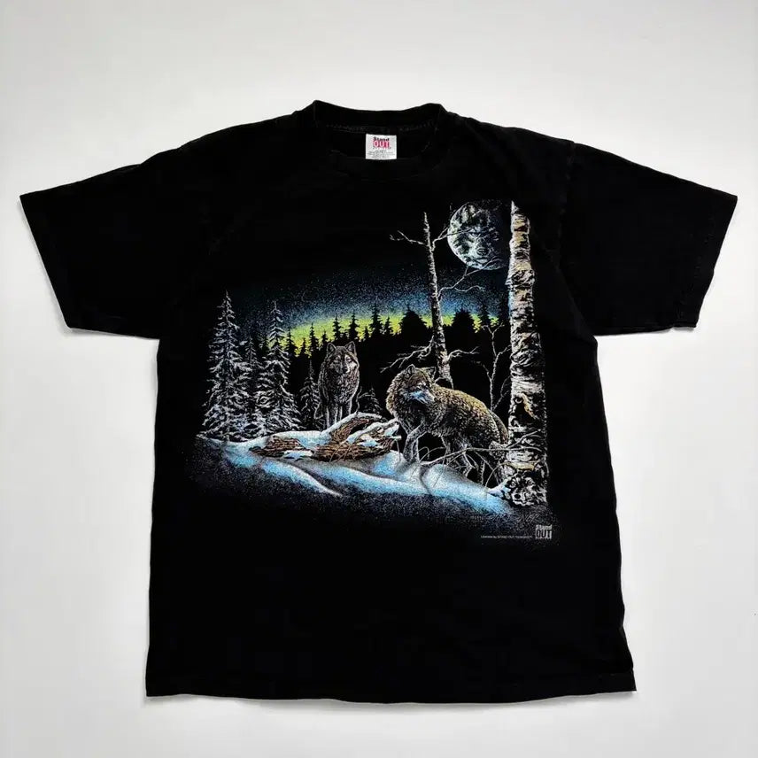 [BUNJANG] 90s Wolves Tee (Black) - Size L / 90s Wolves Tee (black)