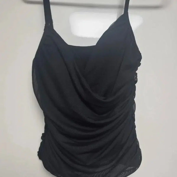 [BUNJANG] Black Smocked Cami Tank Top Bundle / 캡나시일괄