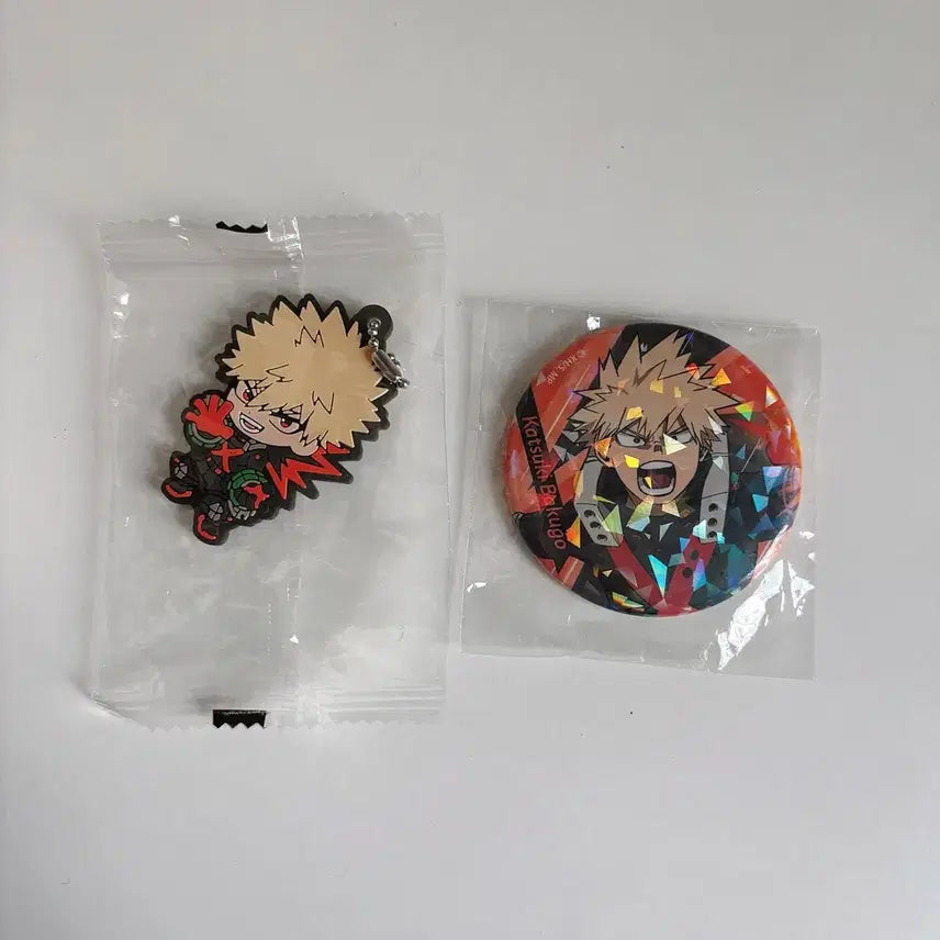 [BUNJANG] Bakugo Hologram Can Badge & Keyring Set (Sealed) / (미개봉) 바쿠고 캔뱃지&키링