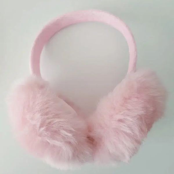 [BUNJANG] Pink Foldable Fur Earmuffs / 핑크 접이식 퍼 귀마개