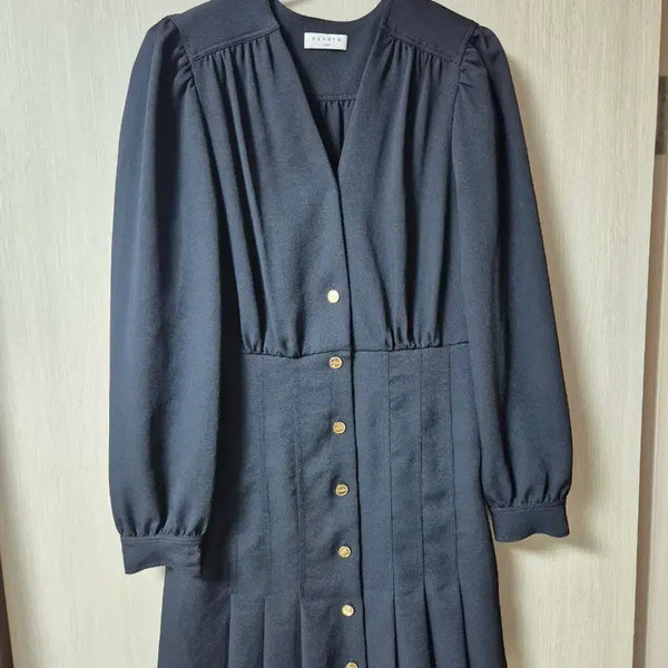 [BUNJANG] Sandro Gathered Twill Mini Dress Navy Size 38 / (정품) 산드로 게더 트윌 미니 드레스 원피스 38