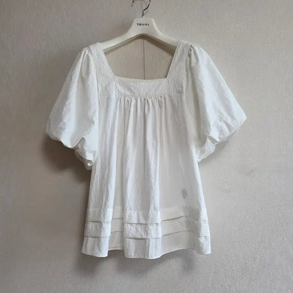 [BUNJANG] Noi Yett White Square Puff Blouse / 노이예트 블라우스