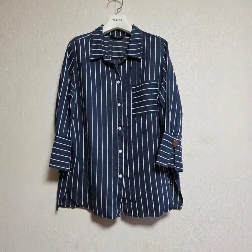 [BUNJANG] Jukue Stripe Cotton Blouse / 쥬크 스트라이프 마 블라우스