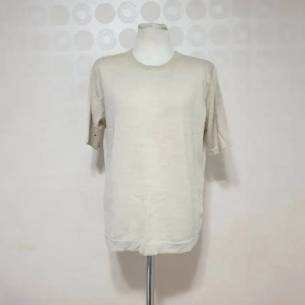 [BUNJANG] Basic Beige Short-Sleeve Knit Top / 새것 기본 베이지니트66 반팔니트66 베이지반팔니트66 반팔티66
