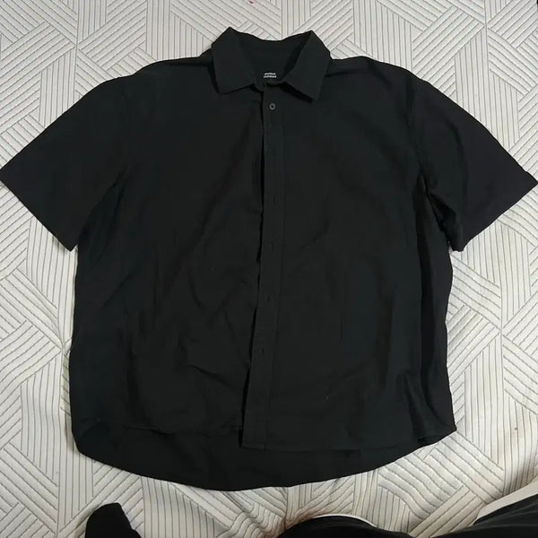 [BUNJANG] Musinsa Standard Oxford Oversized Short Sleeve Shirt Black L / 무신사 스탠다드 옥스포드 오버사이즈 반팔셔츠 L 블랙 오버핏 검정 블랙