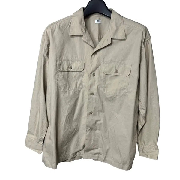 [BUNJANG] Uniqlo Beige BDU Shirt / XL 유니클로 베이지 BDU 셔츠 남방