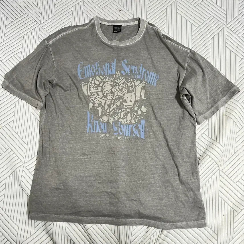 [BUNJANG] Compagno Vintage Washed Charcoal Pigment Amekaji T-Shirt / 꼼파뇨 반팔 L 빈티지 워싱 차콜 피그먼트 아메카지