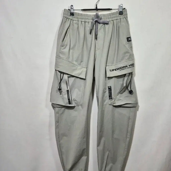 [BUNJANG] Life Work French Bulldog Cargo Jogger Pants Khaki / 라이프워크 프렌치불독 카고 조거팬츠 카키