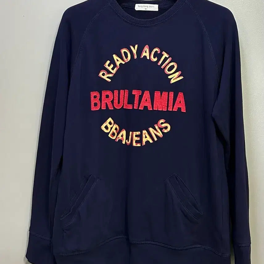 [BUNJANG] BUNG DUNG JEANS Navy Fleece Sweatshirt / BUNG DUNG JEANS 기모 맨투맨 네이비