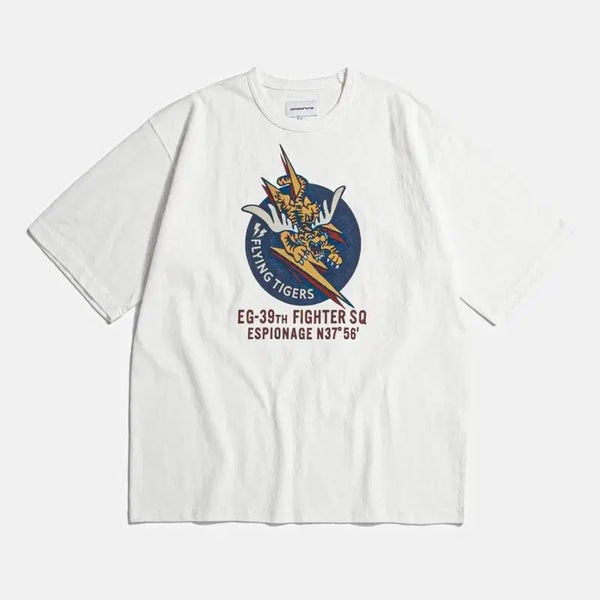 [BUNJANG] Espionage Flying Tiger Printing Short Sleeve T-Shirt / L 에스피오나지 플라잉 타이거 프린팅 반팔티