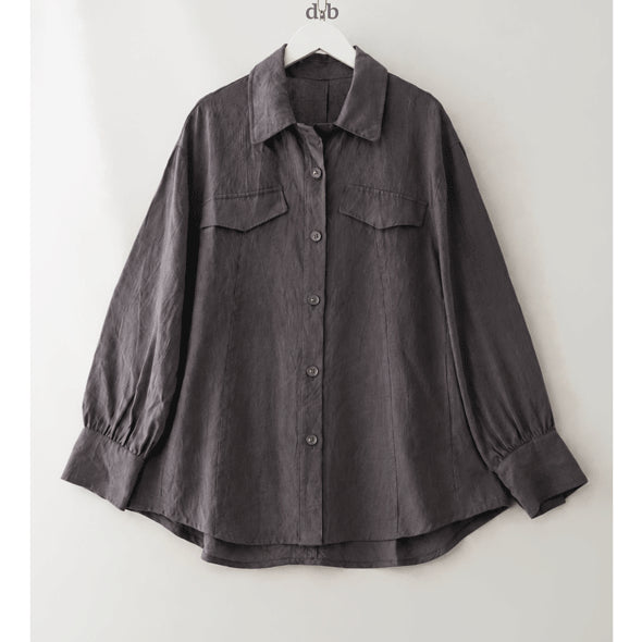 [BUNJANG] Max Studio 100% Linen Shirt Jacket - Cocoa Brown / M택새/ 코코브라운톤 맥스스튜디오 아마100% 셔츠(자켓겸용)