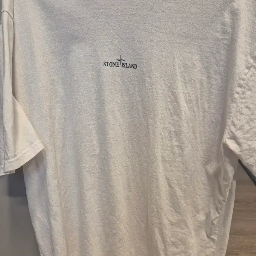 [BUNJANG] Stone Logo Print Short Sleeve T-Shirt White / 반팔티 화이트
