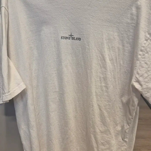 [BUNJANG] Stone Logo Print Short Sleeve T-Shirt White / 반팔티 화이트
